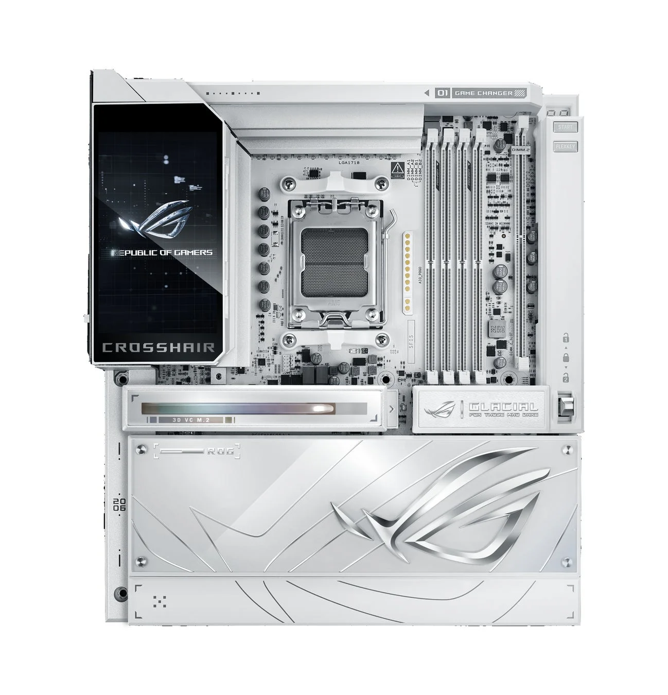 ASUS ROG、AMD X870Eチップセット搭載のホワイトフラッグシップマザーボード「ROG CROSSHAIR X870E GLACIAL」を発売