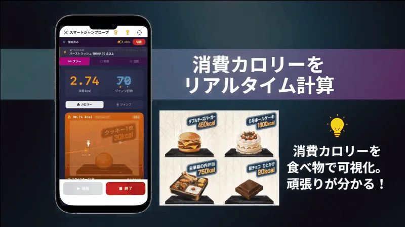スマートジャンプロープ アプリ画面