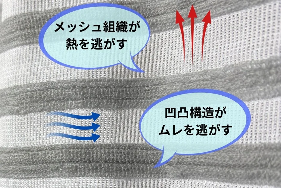 メッシュ組織と凹凸構造