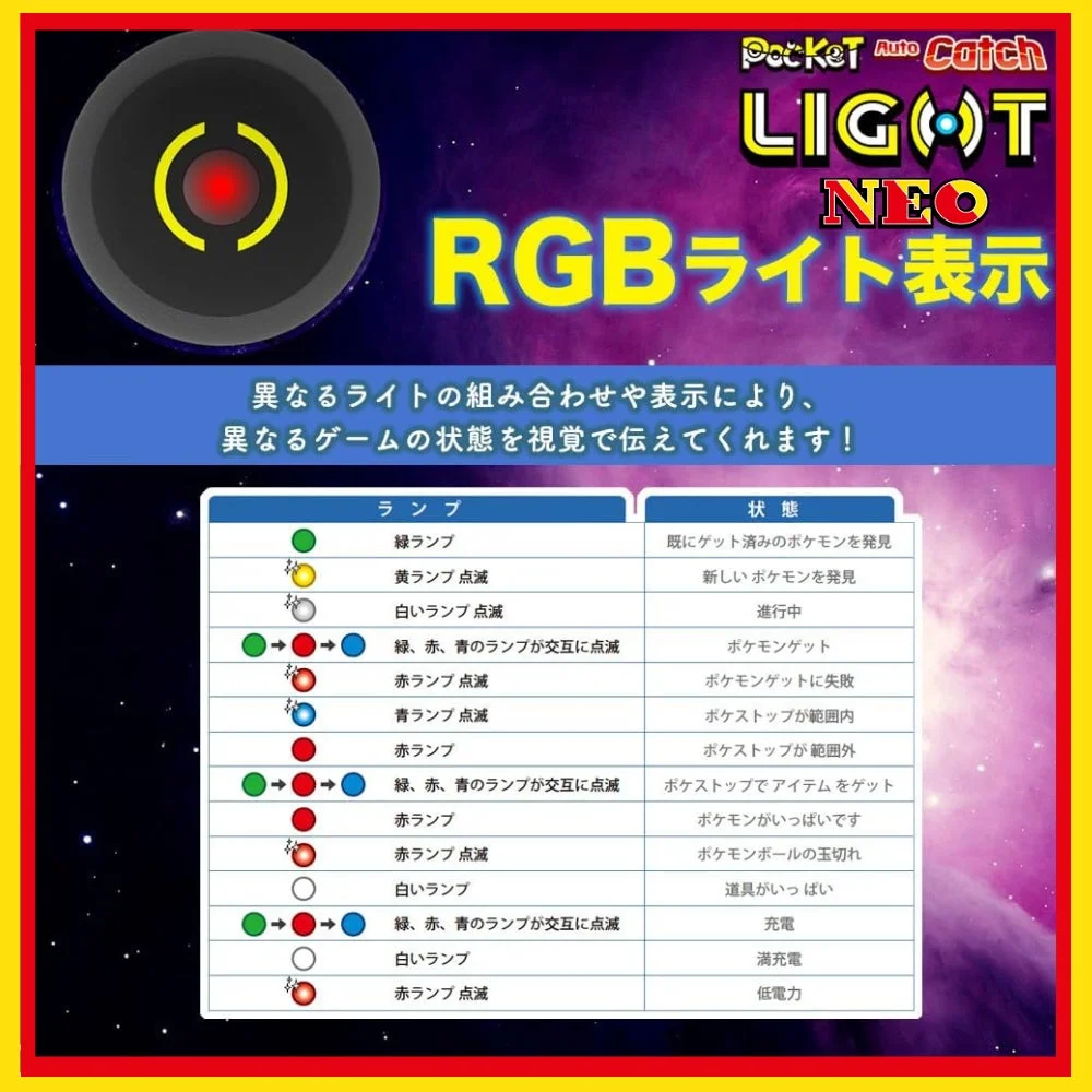 Pocket Auto Catch LIGHT NEO RGBライト表示
