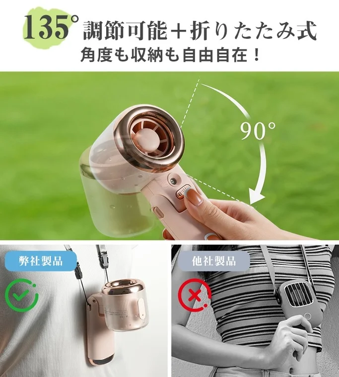 135度角度調整と折りたたみ機能