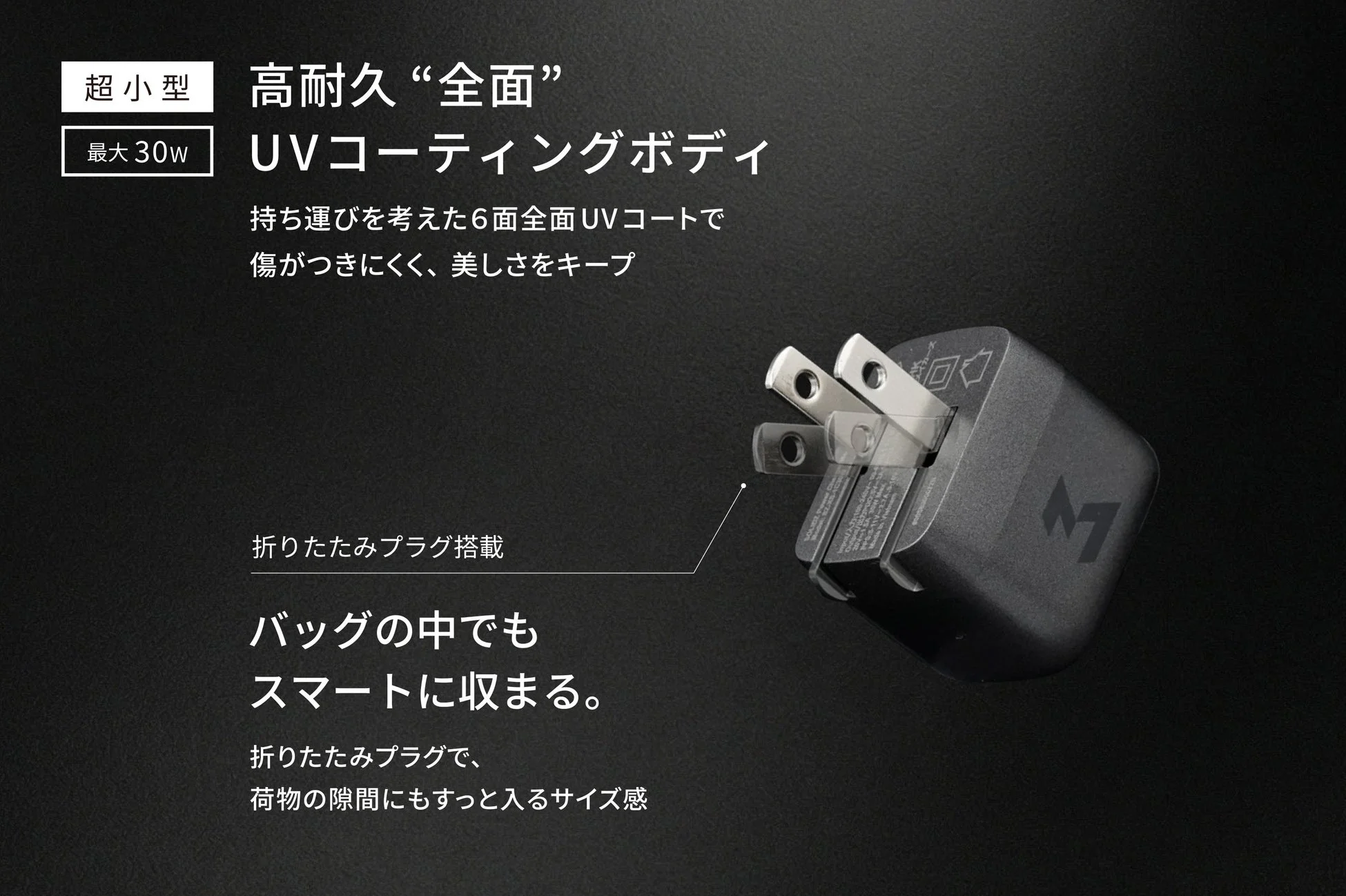 高耐久UVコーティングと折りたたみプラグ