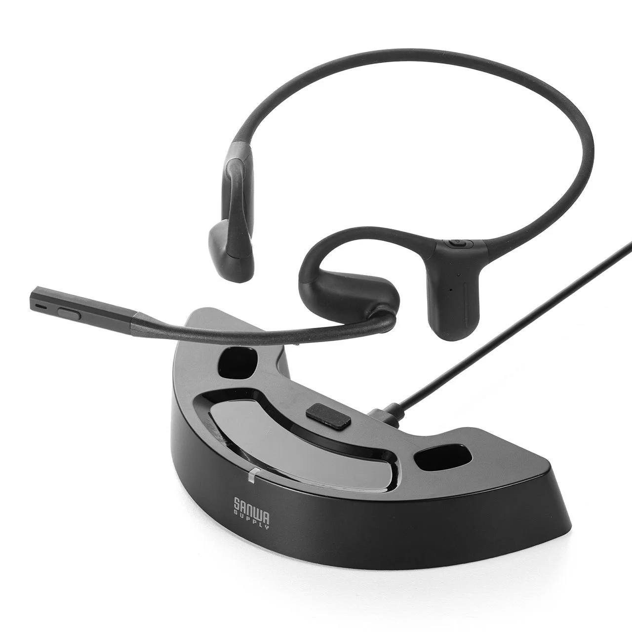 周囲の音が聞こえて安心!充電台付きオープンイヤー型Bluetoothヘッドセット「400-BTSH028」新発売