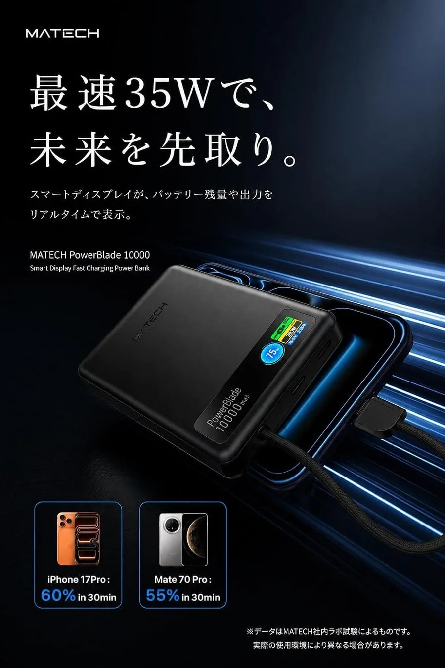 MATECH PowerBlade 10000mAh 超薄型設計