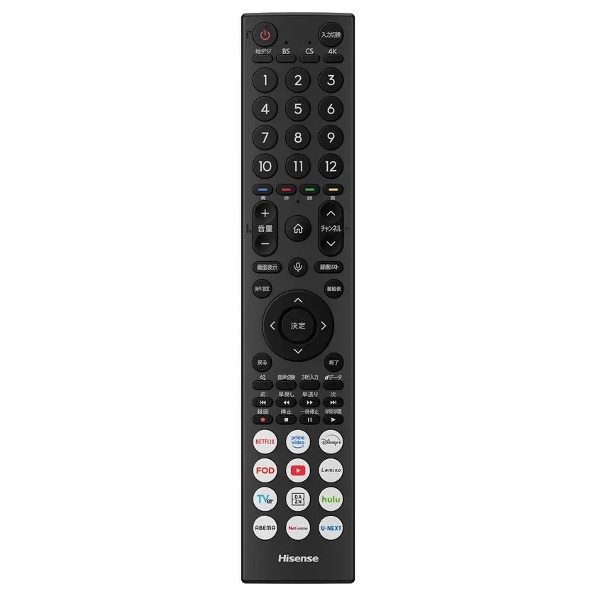 Hisense製のテレビリモコン