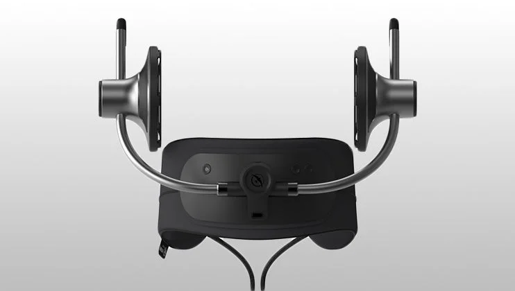 未来的なデザインのVR/ARヘッドセット