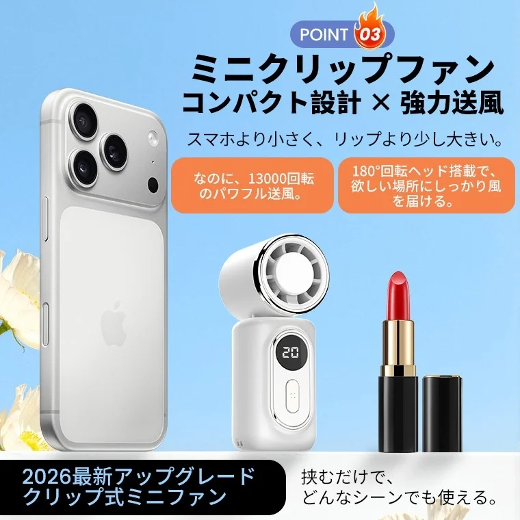 ミニクリップファン コンパクト設計