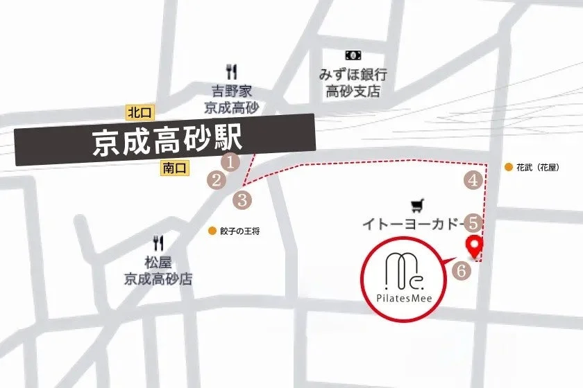 Pilates Mee 京成高砂店のアクセス地図