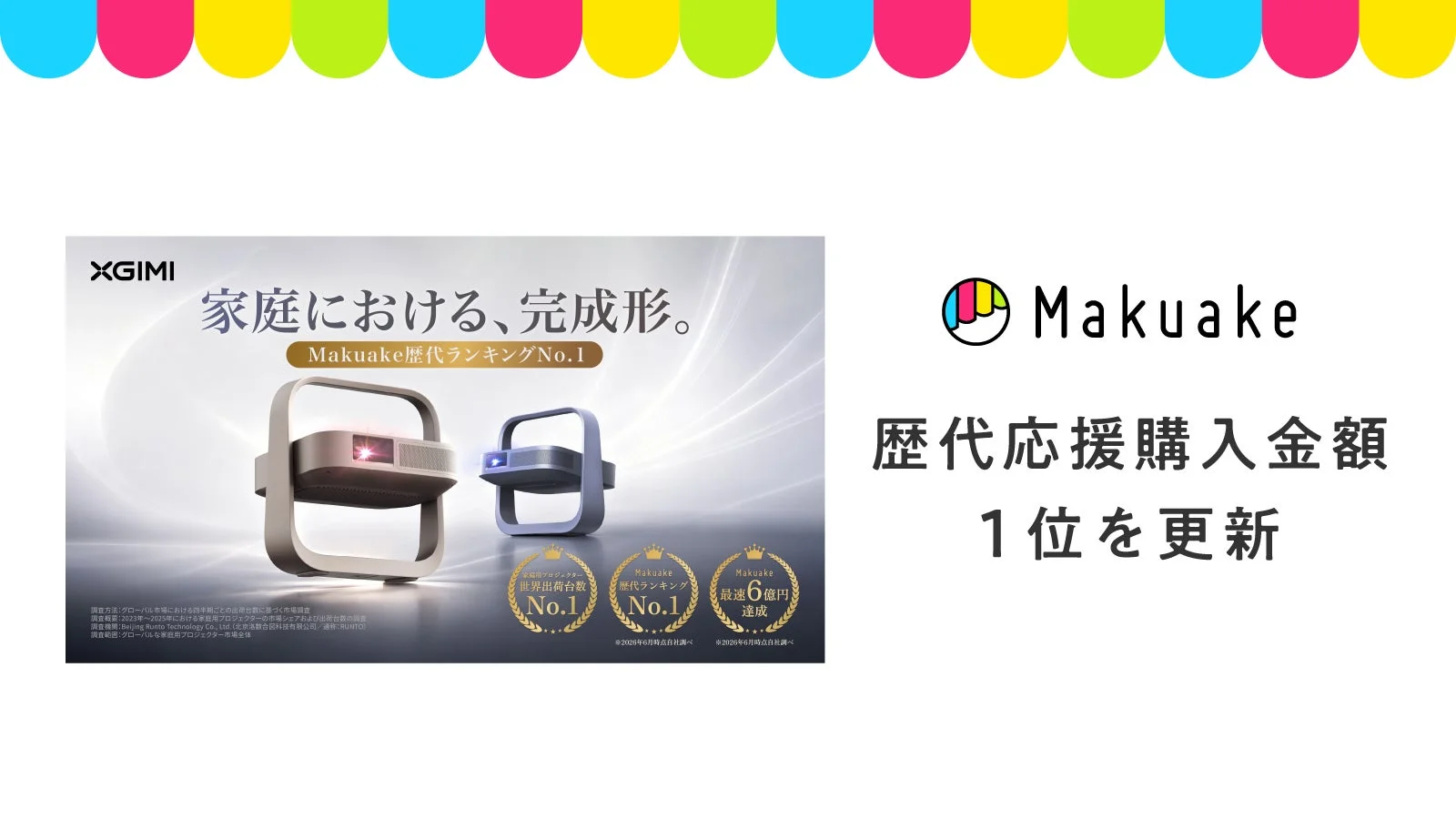 XGIMI家庭用プロジェクター「Elfin Flip 4K」がMakuake歴代応援購入額1位を更新！6億円突破の快挙