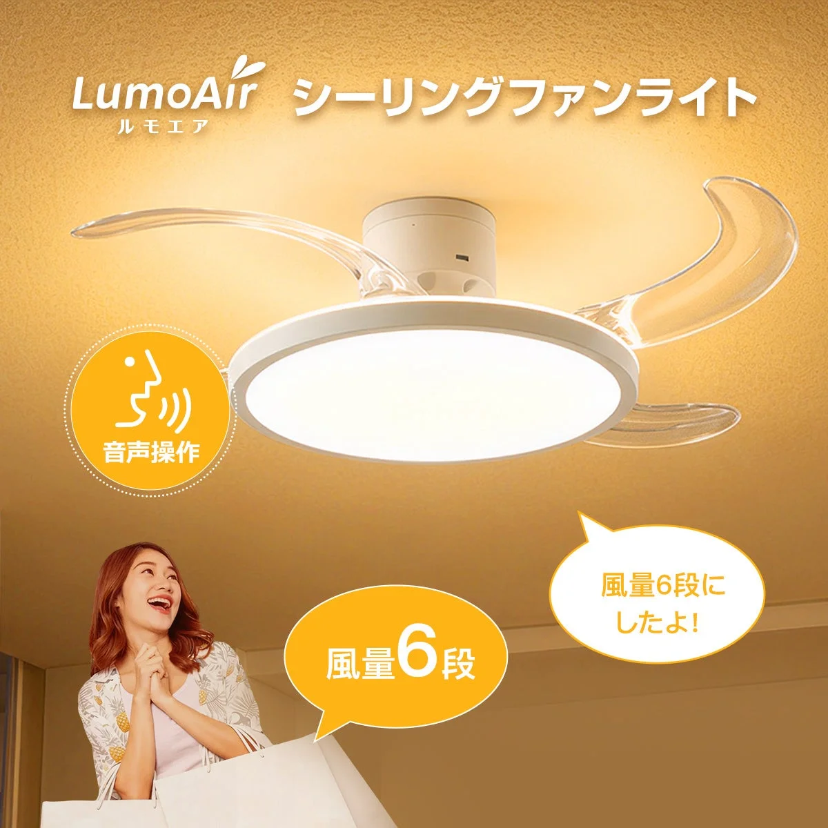 LumoAirの音声操作イメージ