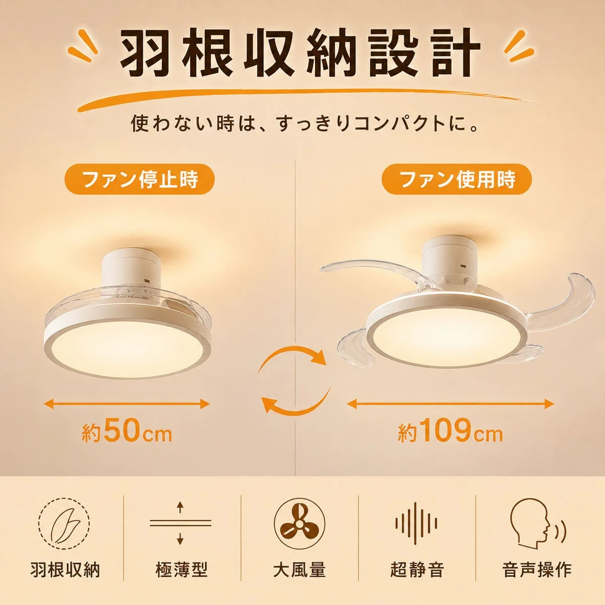 羽根収納設計の比較