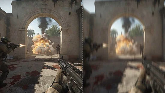 FPSゲームの戦闘シーン