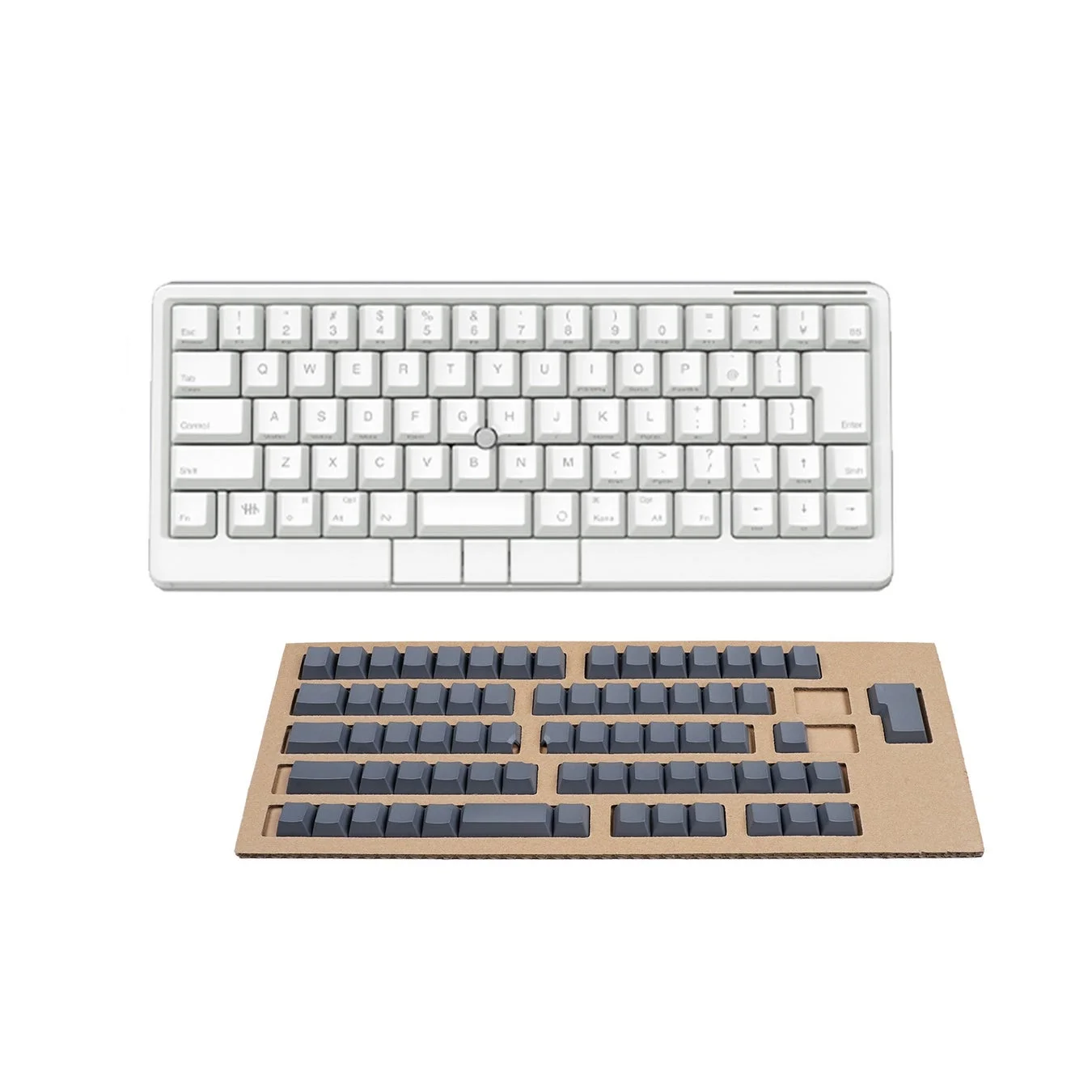 HHKB Studio本体とキートップセット（灰）日本語配列／無刻印のセット