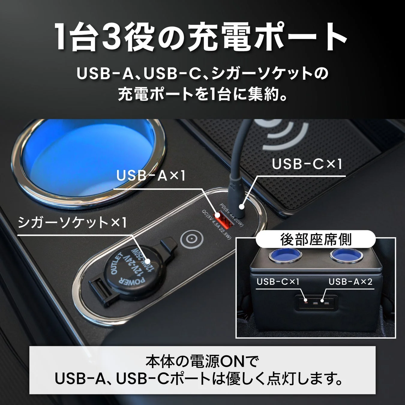 1台3役の充電ポート