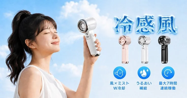 猛暑の新常識！ミストとうるおいの次世代ハンディファン『冷感ミストハンディファン』が新登場