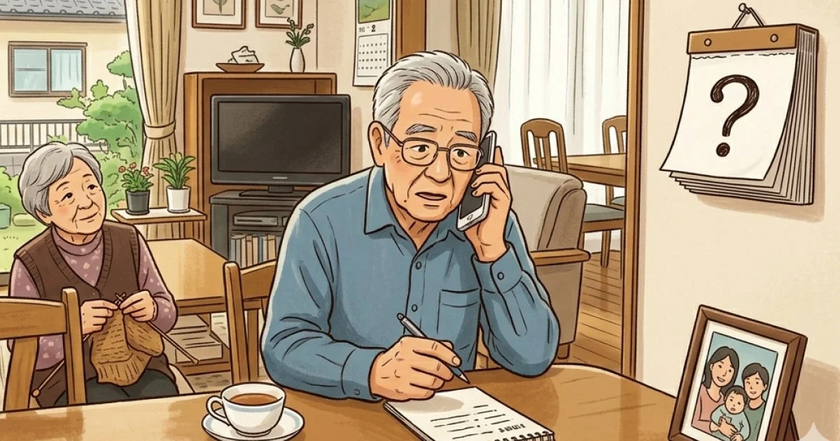 リビングで過ごす高齢者夫婦
