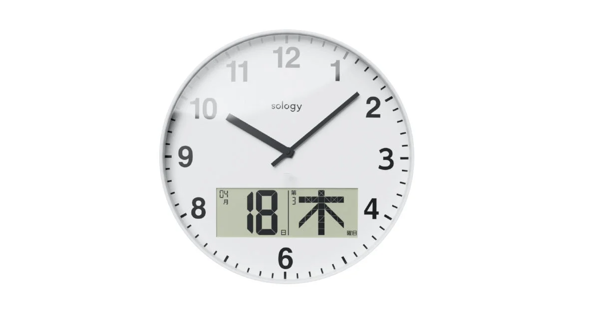 sology大画面日めくり電波時計の別角度