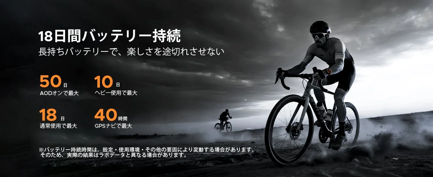 18日間バッテリー持続 長持ちバッテリーで、楽しさを途切れさせない