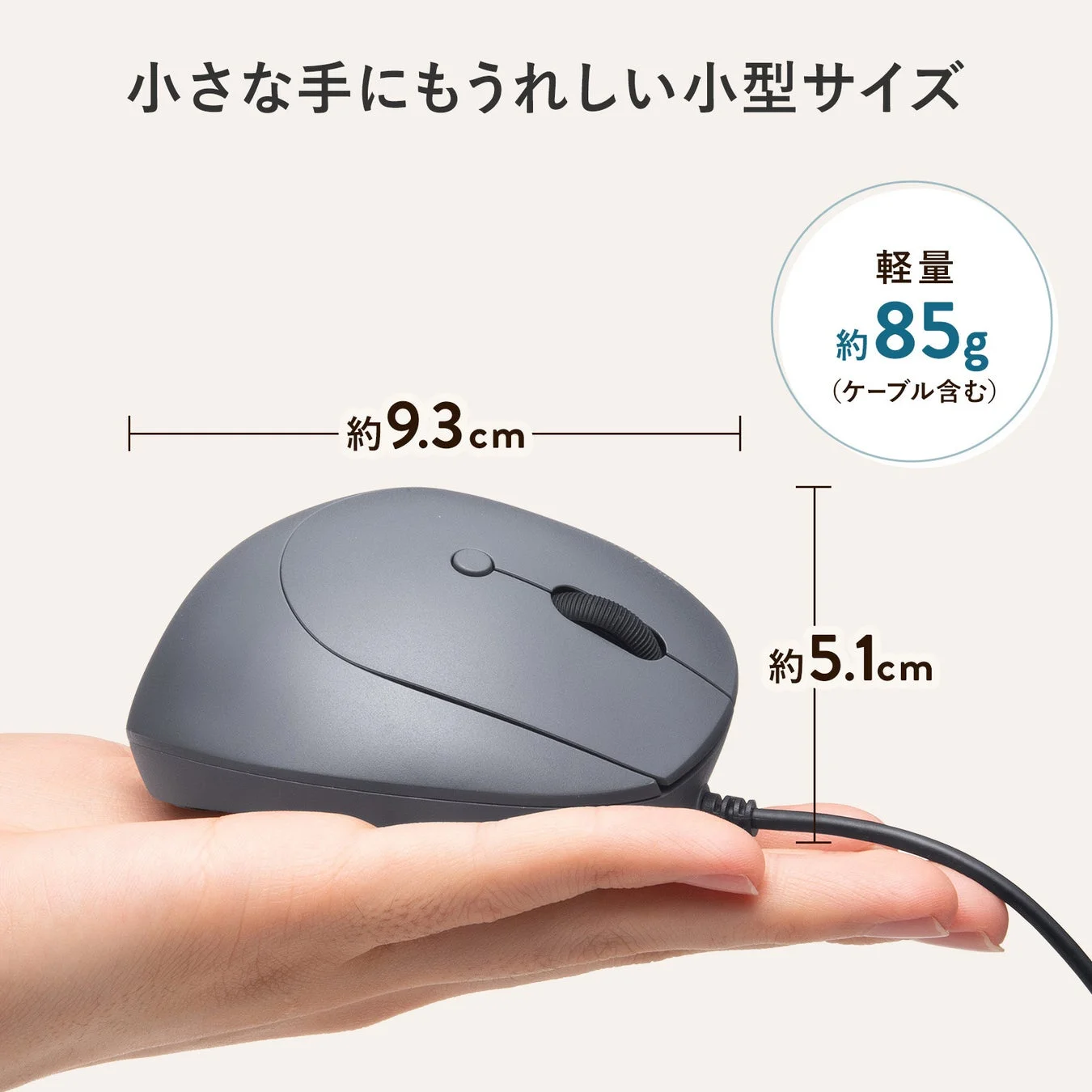 小さな手にもうれしい小型サイズ