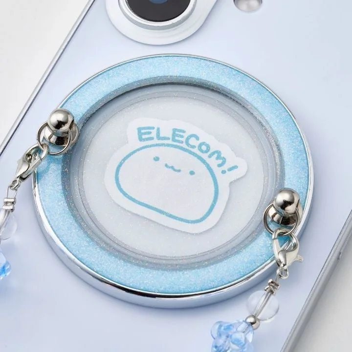 中心部がクリアなラメ仕様のスマホリング