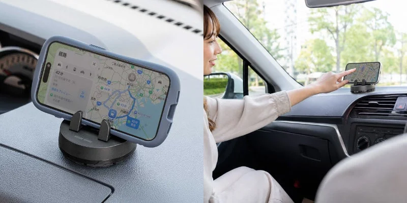 新発売！片手でカチッと固定できる360°回転車載スマホホルダーが登場
