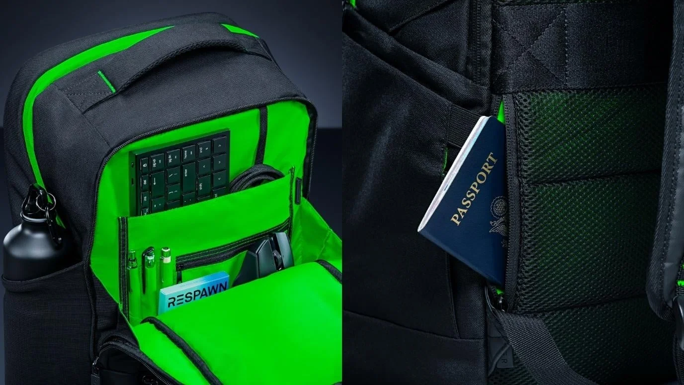 Razer Rogue Backpack V4の整理された内部