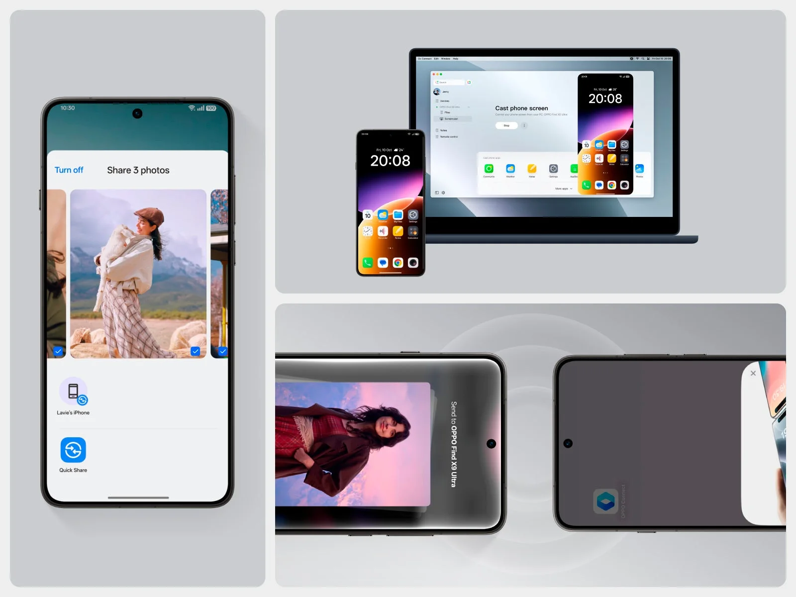 Quick Share、O+ ConnectによるOSを超えた連携