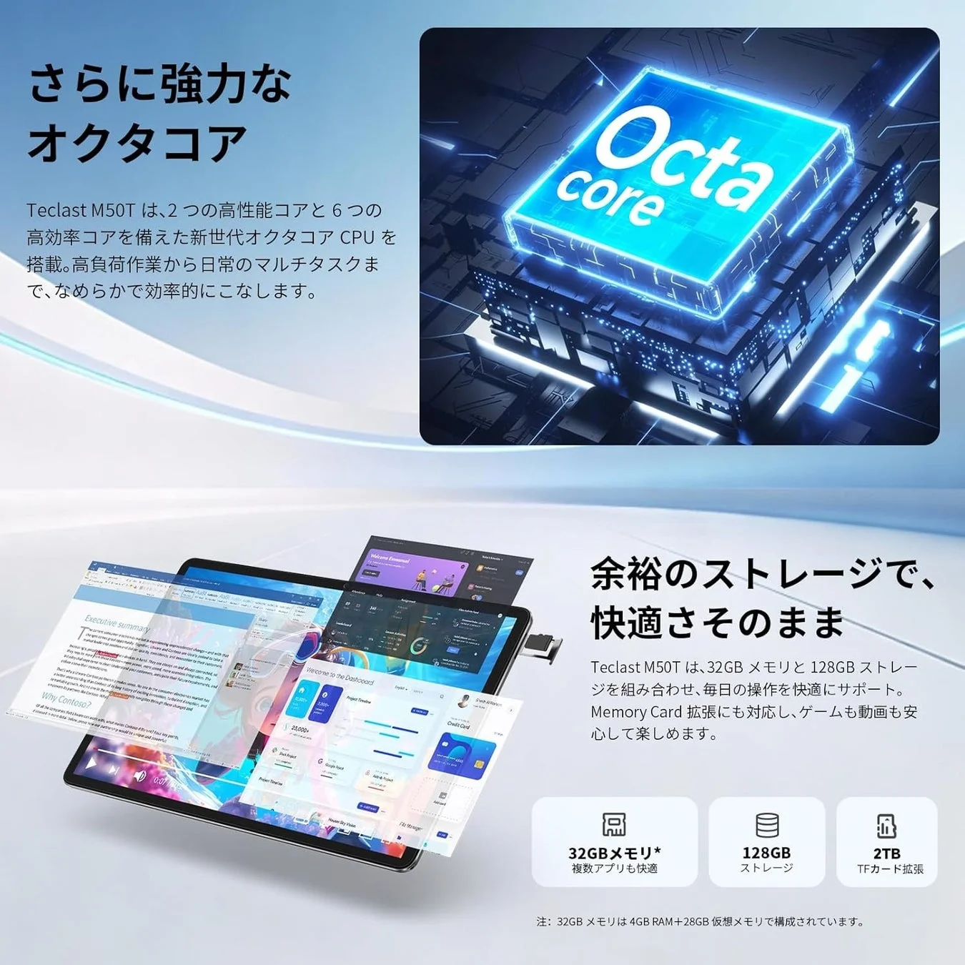Teclast M50T オクタコアCPUと大容量ストレージ