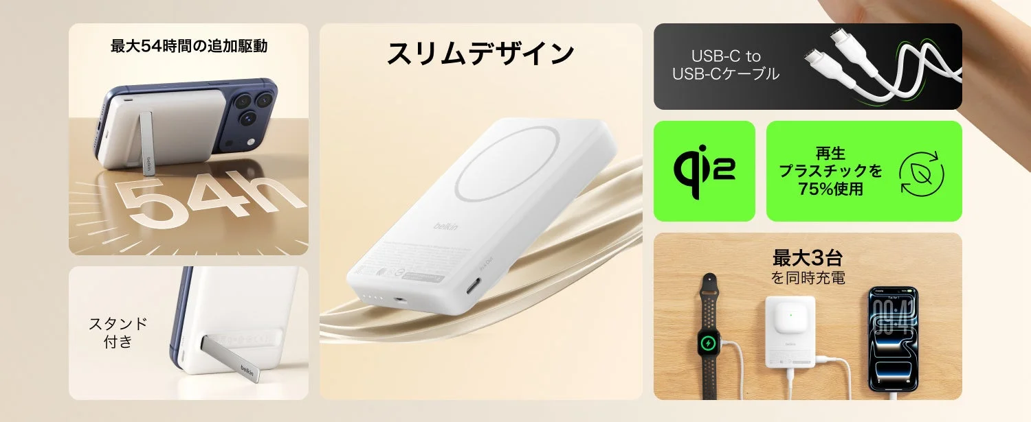 スタンド付き スリムデザイン