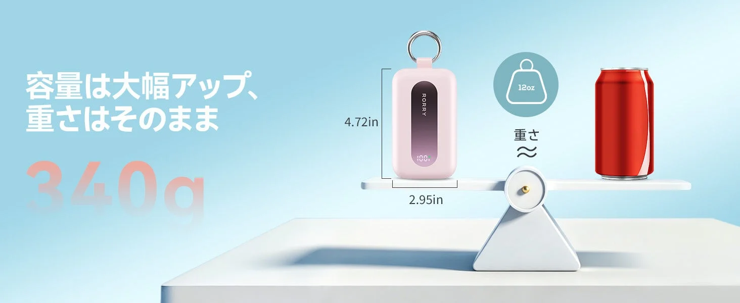 カラビナ付き軽量コンパクト＆安全設計