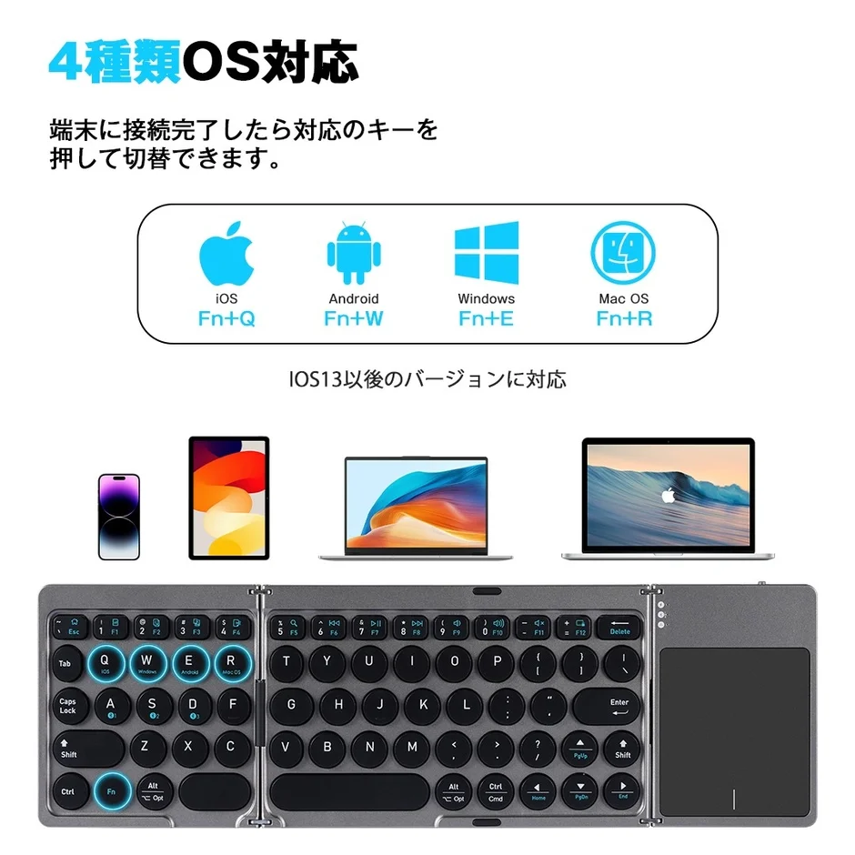 4種類のOSに対応し、ワンキーでデバイスを切り替え
