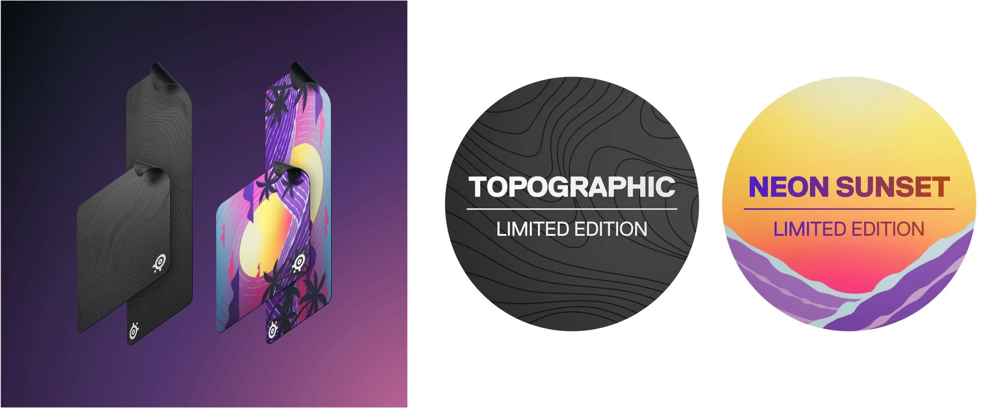 SteelSeries、人気ゲーミングマウスパッド「QcK」シリーズに夏の新デザイン「Topographic」と「Neon Sunset」を新発売