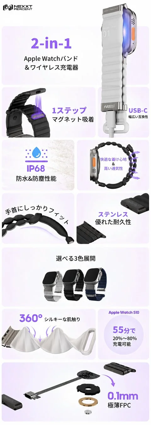 Apple Watchバンドとワイヤレス充電器