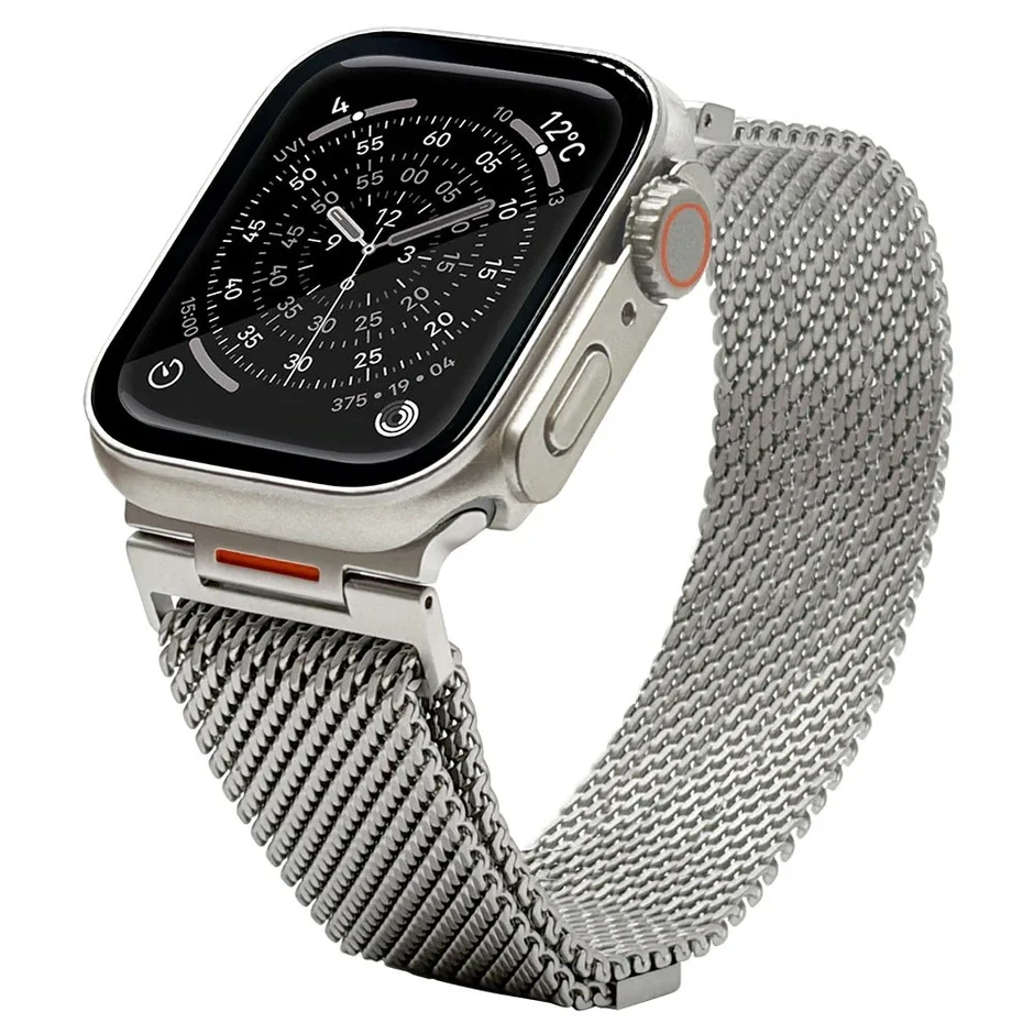 シルバーメッシュバンドのApple Watch