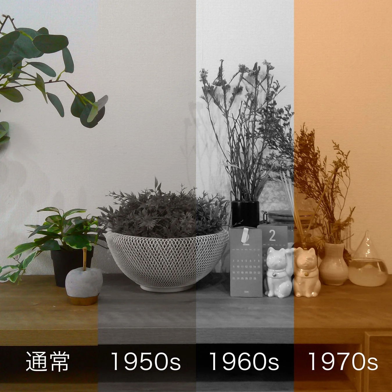 LIGARのフィルター効果（通常、1950年代、1960年代、1970年代）