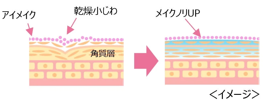 乾燥小じわとメイクノリのイメージ