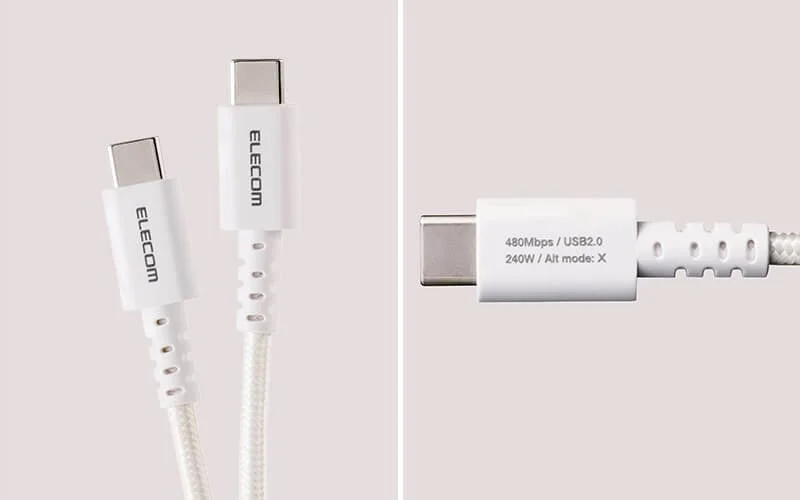 コネクターに製品仕様が印字され、区別しやすい(右)