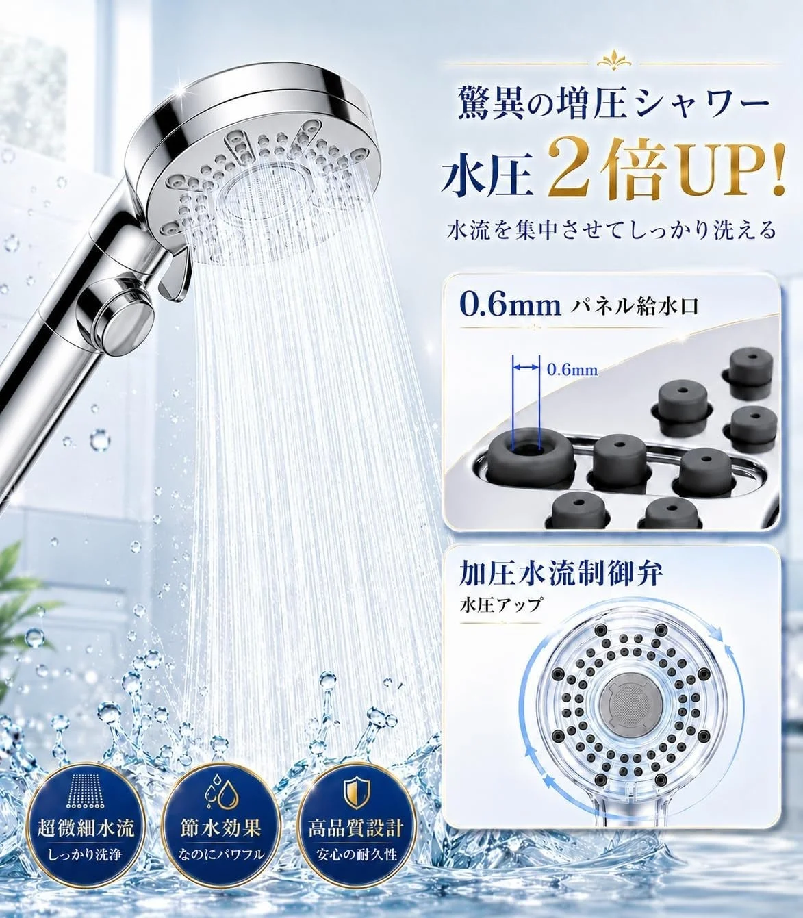 驚異の増圧シャワー