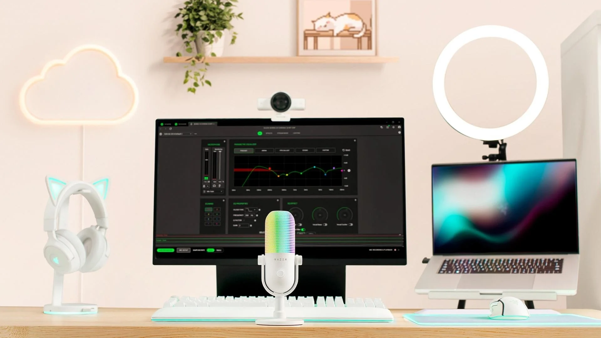 Razer Seiren V3 Chroma 32-Bit DSPのデスクセットアップ