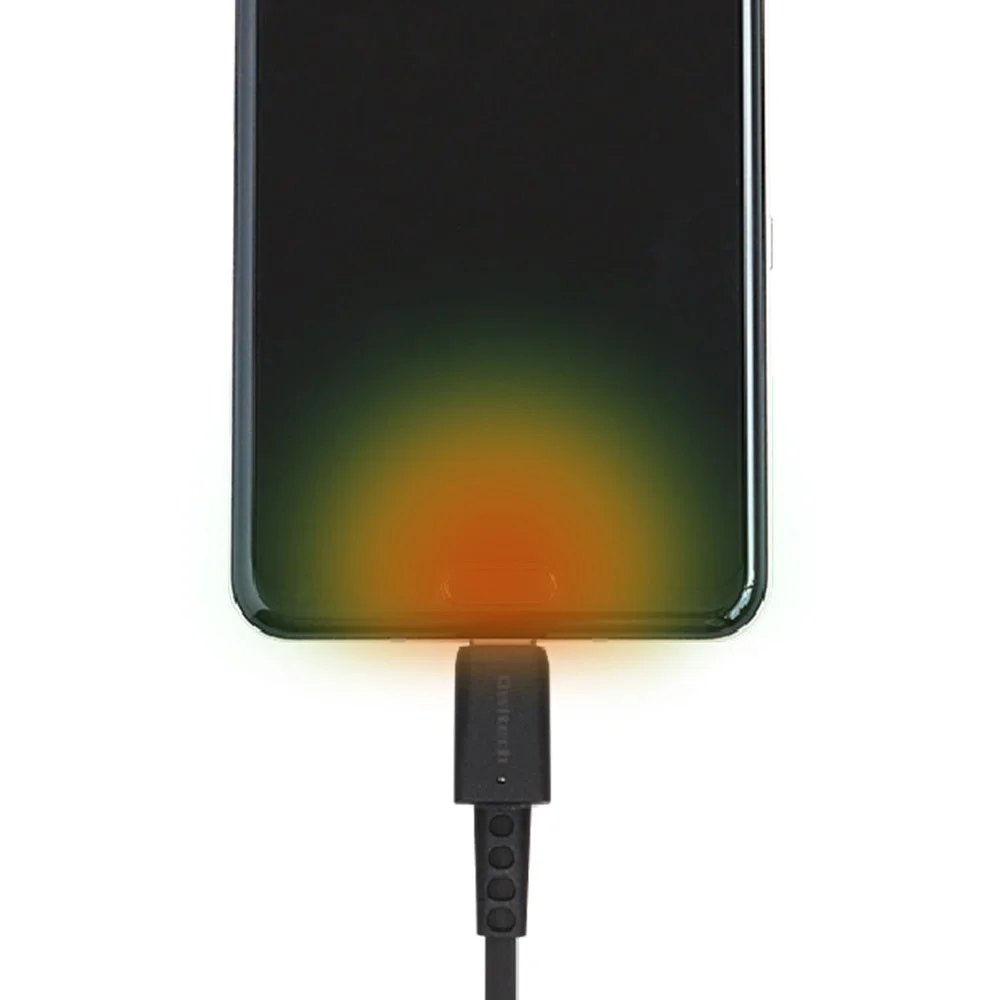 充電中のスマートフォンと熱発生を示す画像