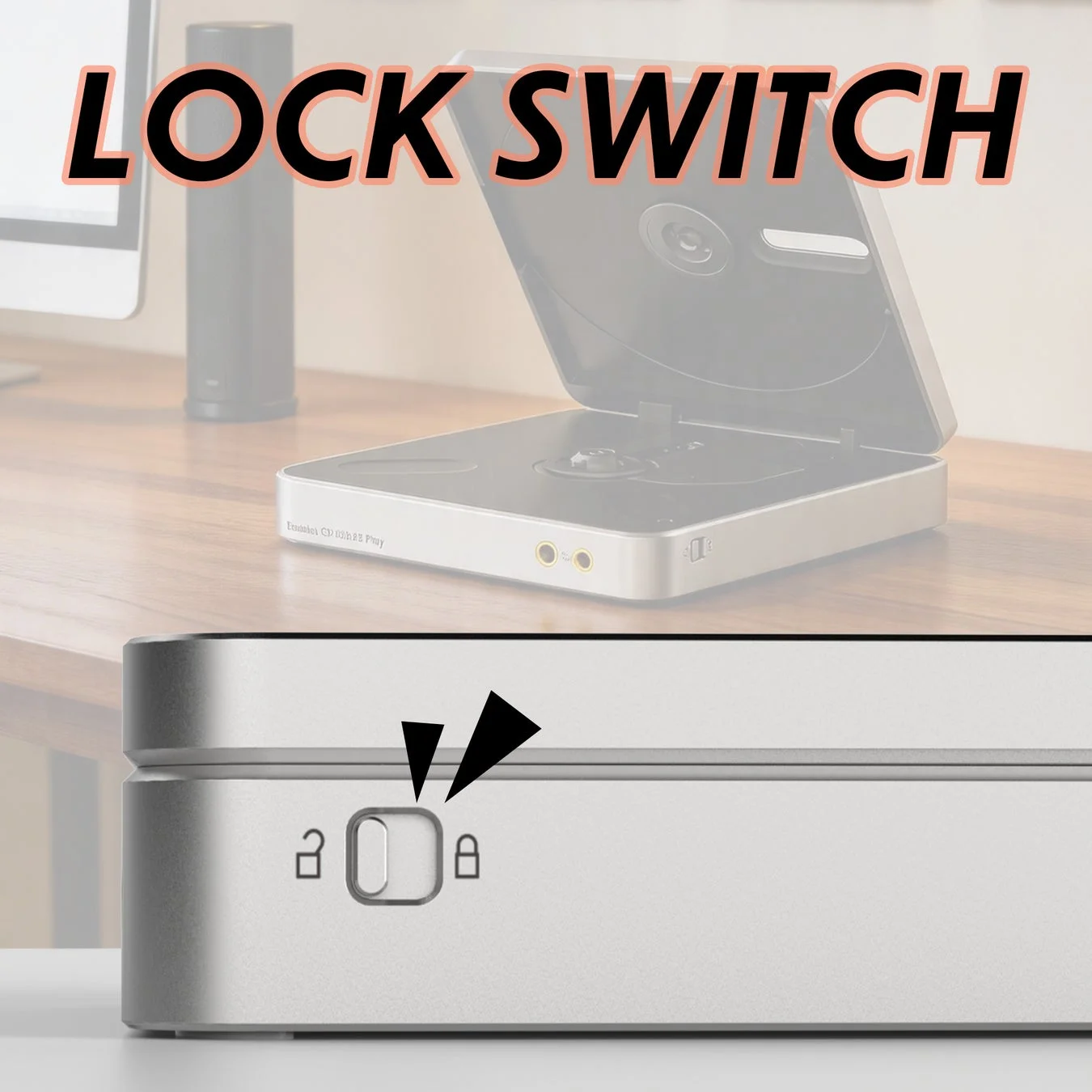 CDプレーヤーのロックスイッチ