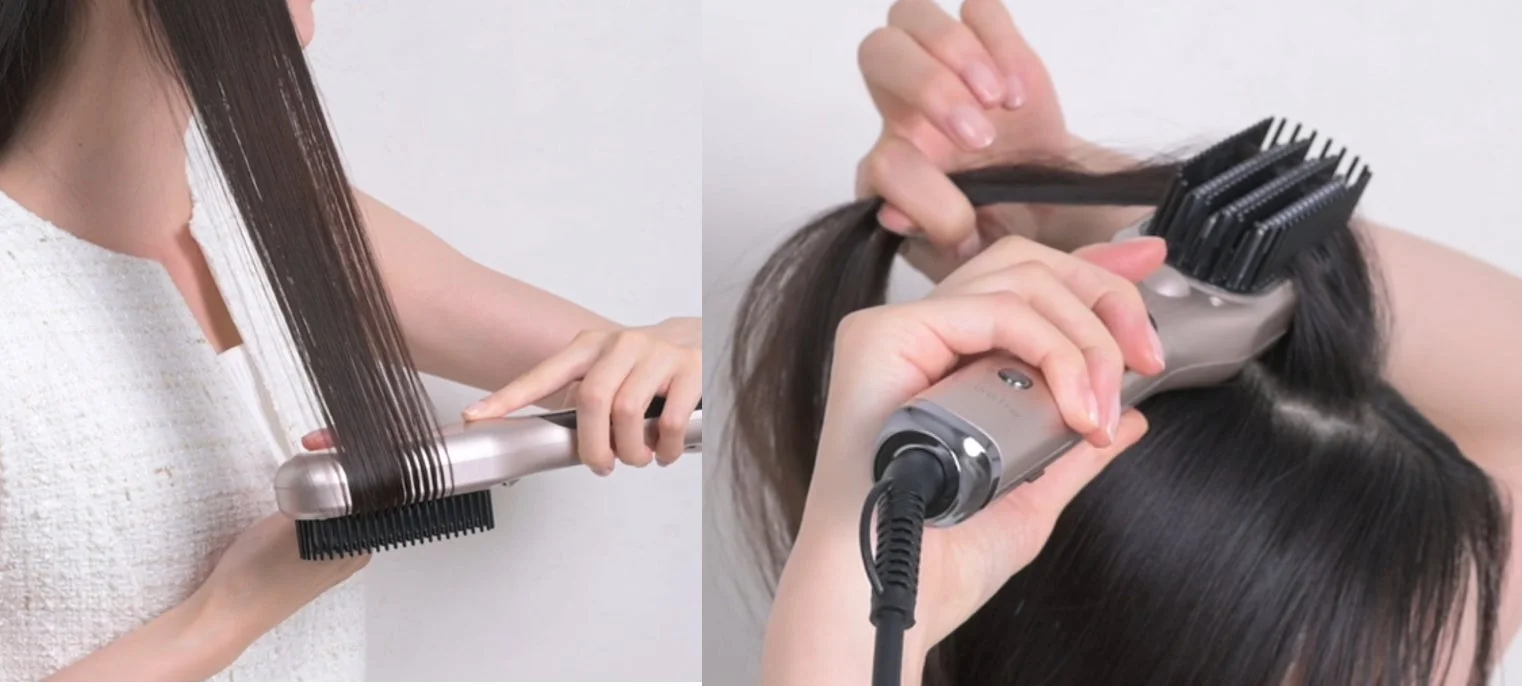 ヘアスタイリングの様子