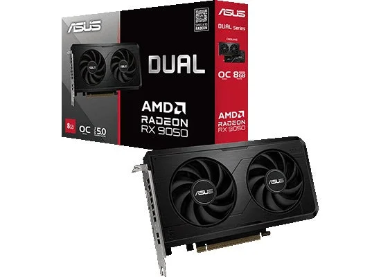 ASUS、Radeon RX 9050デュアルファン搭載グラフィックボード『DUAL-RX9050-O8G』を発売