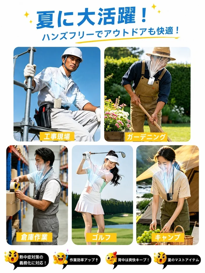 ハンズフリーでアウトドアも快適！
