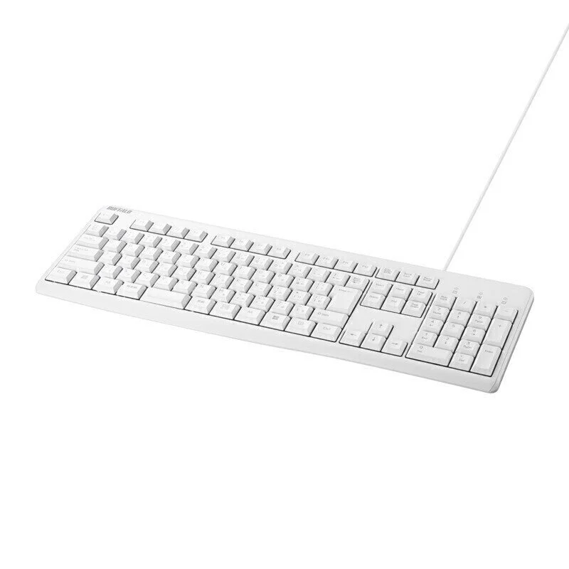 日本語配列の白い有線キーボード
