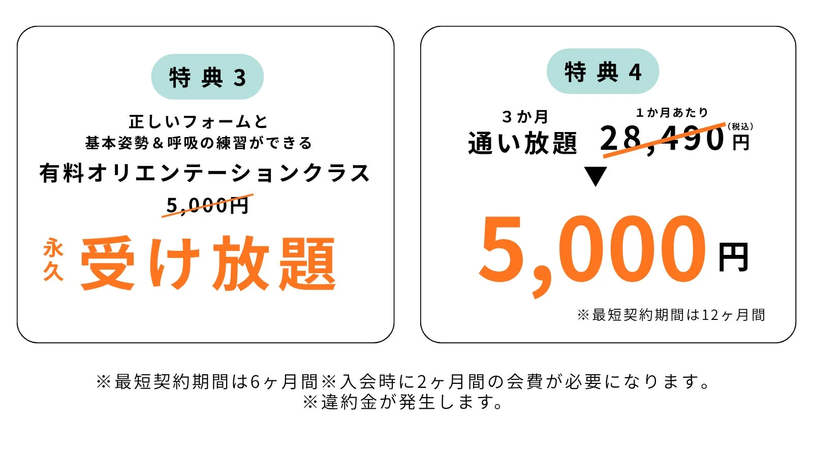 オリエンテーションクラス永久受け放題や3ヶ月通い放題のキャンペーン