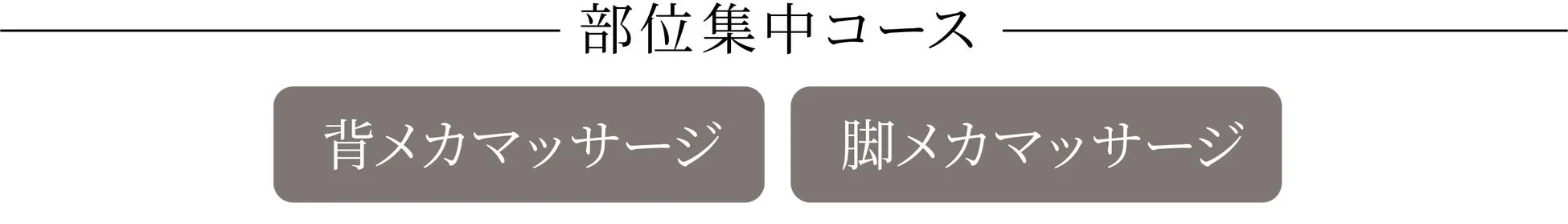 部位集中コースの選択画面