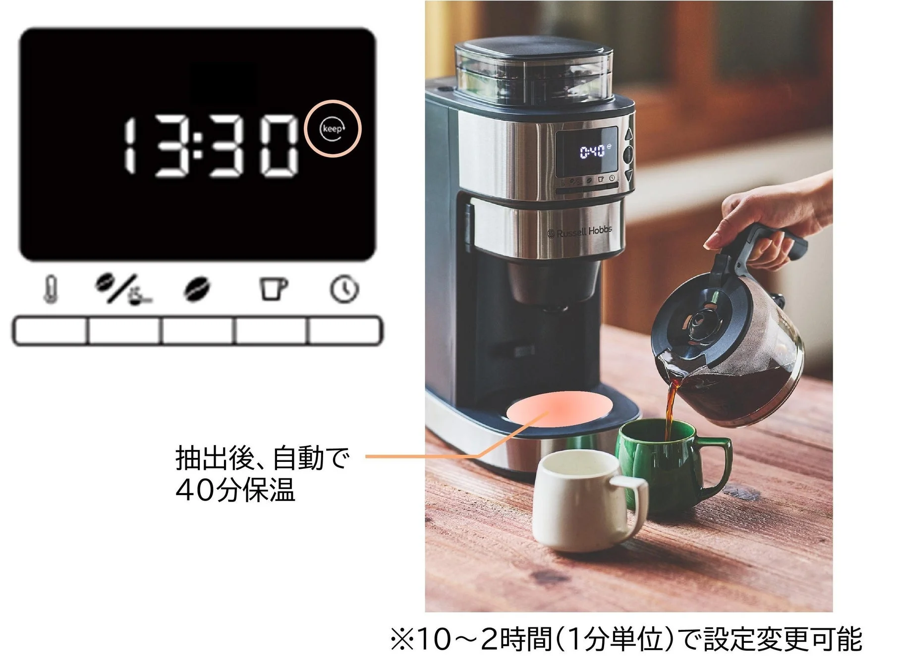自動保温とタイマー機能