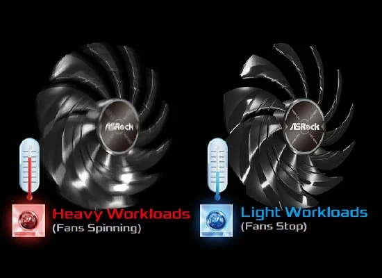 ASRock 冷却ファンの動作イメージ