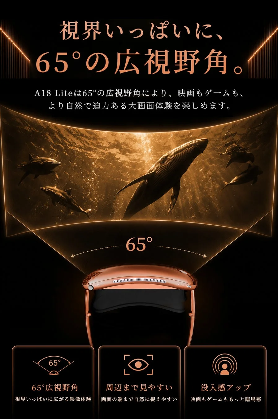 65°広視野角の説明